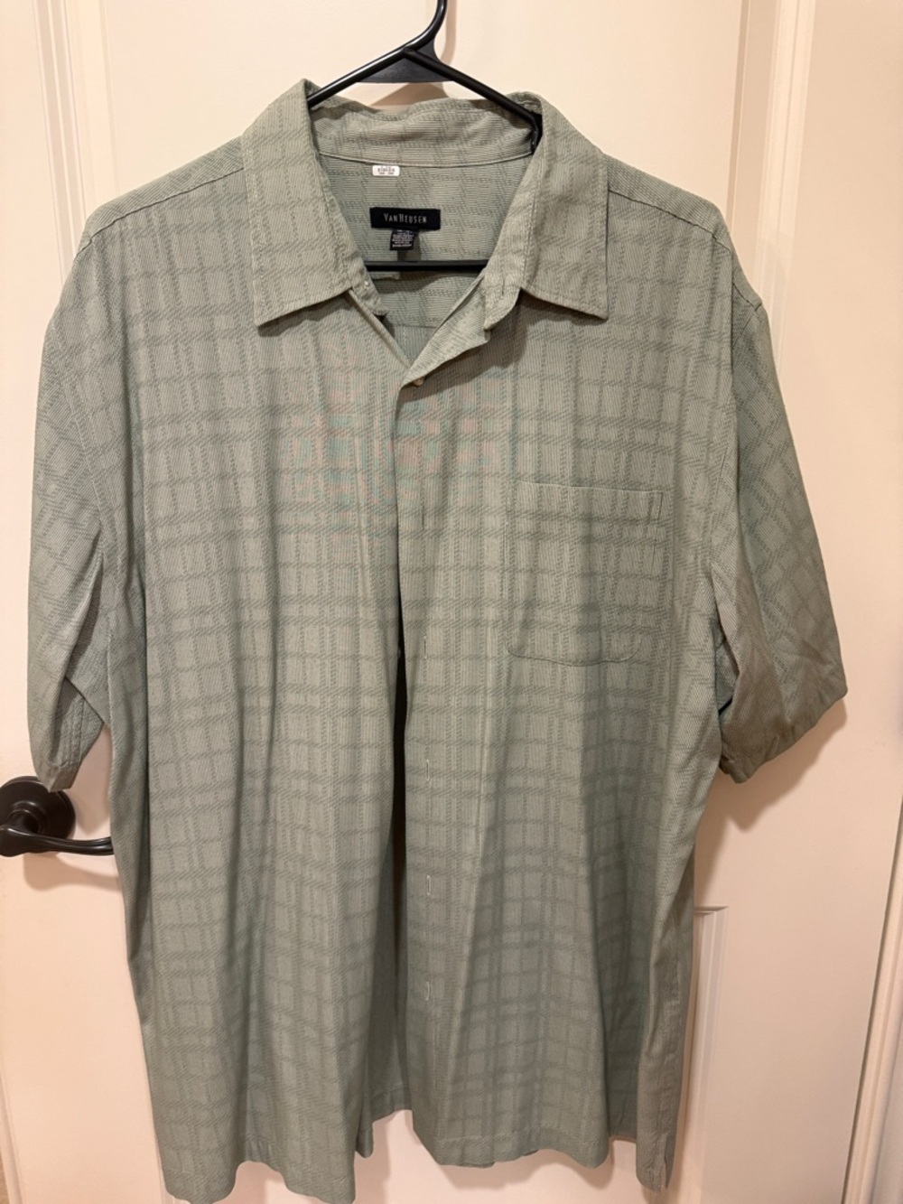 Van Heusen Sage Green Short-Sleeve Button-Down Shirt